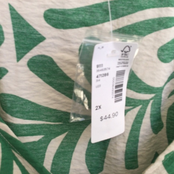 Reitmans 2X V Neck Short Sleeve Blouse NWT Viscose Blend - Picture 8 of 8